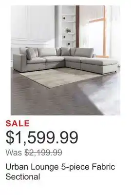 Costco Urban Lounge 5-piece Fabric Sectional offer