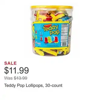 Costco Teddy Pop Lollipops, 30-count offer