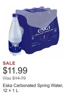 Costco Eska Carbonated Spring Water, 12 × 1 L offer