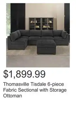 Costco Thomasville Tisdale 6-piece Fabric Sectional with Storage Ottoman offer