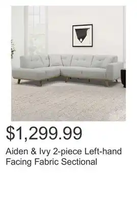 Costco Aiden & Ivy 2-piece Left-hand Facing Fabric Sectional offer