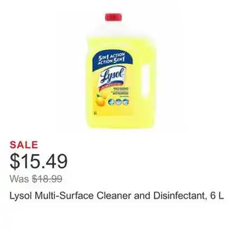 Costco Lysol Multi-Surface Cleaner and Disinfectant, 6 L offer