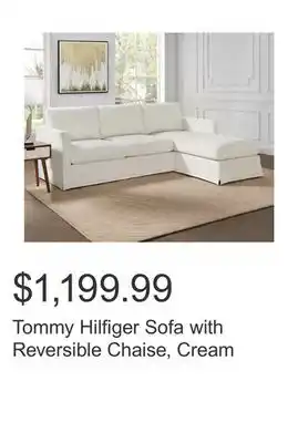 Costco Tommy Hilfiger Sofa with Reversible Chaise, Cream offer