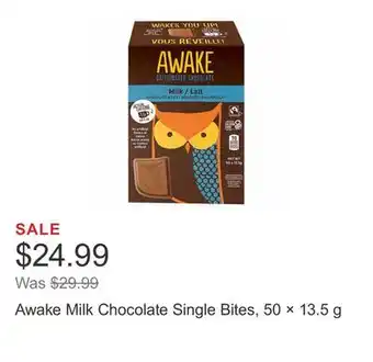 Costco Awake Milk Chocolate Single Bites, 50 × 13.5 g offer