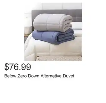 Costco Below Zero Down Alternative Duvet offer