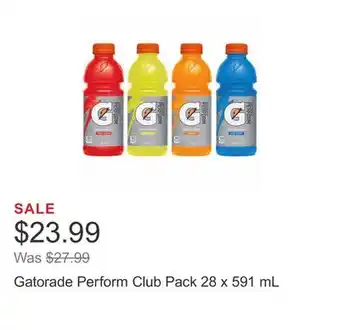 Costco Gatorade Perform Club Pack 28 x 591 mL offer
