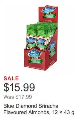 Costco Blue Diamond Sriracha Flavoured Almonds, 12 × 43 g offer