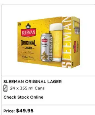 The Beer Store SLEEMAN ORIGINAL LAGER offer