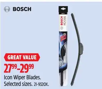 Canadian Tire BOSCH Icon Wiper Blades offer