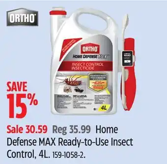 Canadian Tire Ortho Home Defense MAX Ready-to-Use Insect Control, 4L offer