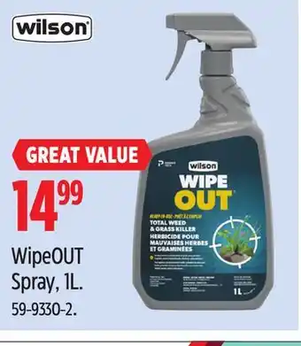 Canadian Tire Wilson WipeOUT Spray, 1L offer