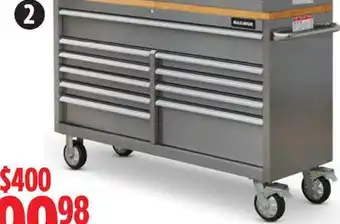 Canadian Tire MAXIMUM 56˝10-Drawer Cabinet with Butcher-Block Top offer