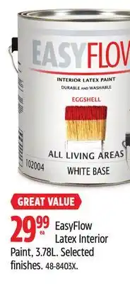 Canadian Tire EasyFlow Latex Interior Paint, 3.78L offer