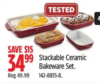 Canadian Tire Lagostina Stackable Ceramic Bakeware Set offer
