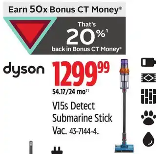 Canadian Tire Dyson V15s Detect Submarine Stick Vac offer
