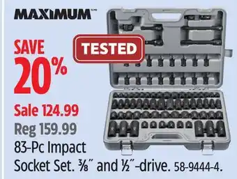 Canadian Tire MAXIMUM 83-Pc Impact Socket Set offer