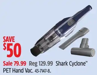 Canadian Tire Shark Cyclone PET Hand Vac offer
