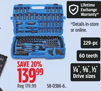 Canadian Tire Mastercraft Socket Set, 229-pc, SAE / Metric, CRV, Black Steel Finish offer