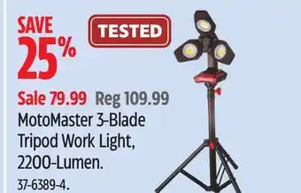Canadian Tire MotoMaster 3-Blade Tripod Work Light, 2200-Lumen offer