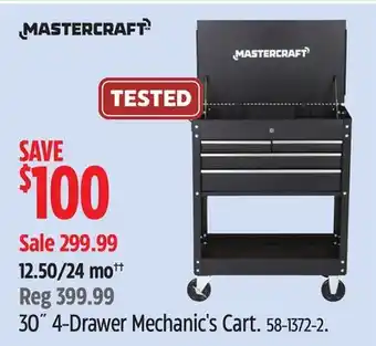 Canadian Tire Mastercraft 30 4-Drawer Mechanic's Cart offer