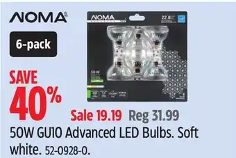 Canadian Tire NOMA 50W GU10 Advanced LED Bulbs offer