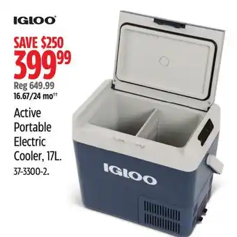 Canadian Tire Igloo Active Portable Electric Cooler, 17L offer