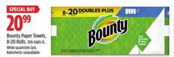 Canadian Tire Bounty Paper Towels, 8=20 Rolls offer