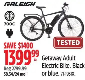 Canadian Tire Raleigh Getaway Adult Electric Bike offer