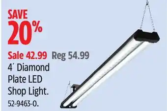 Canadian Tire NOMA 4' Diamond Plate LED Shop Light offer