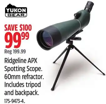 Canadian Tire Yukon Gear Ridgeline APX Spotting Scope offer