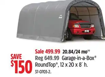 Canadian Tire Shelter Logic Garage-in-a-Box RoundTop, 12 x 20 x 8'h offer