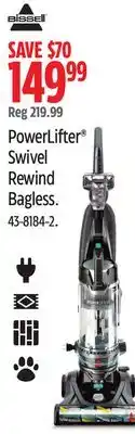 Canadian Tire Bissell PowerLifter Swivel Rewind Bagless Upright Vacuum offer