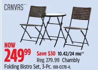 Canadian Tire CANVAS Chambly Folding Bistro Set, 3-Pc offer