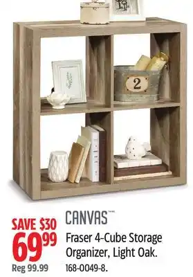Canadian Tire CANVAS Fraser 4-Cube Storage Organizer, Light Oak offer