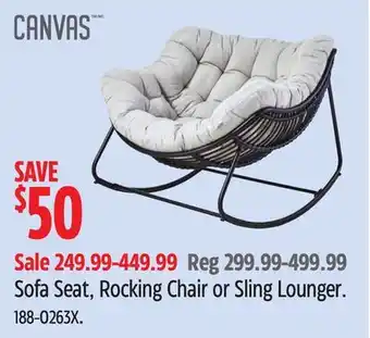 Canadian Tire CANVAS Sofa Seat, Rocking Chair or Sling Lounger offer