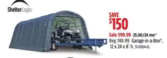 Canadian Tire Shelter Logic Garage-in-a-Box, 12 x 24 x 8' h offer