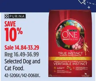 Canadian Tire Purina Selected Dog and Cat Food offer