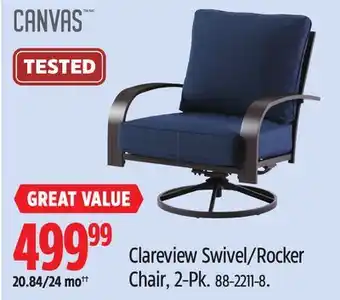 Canadian Tire CANVAS Clareview Swivel/Rocker Chair, 2-Pk offer