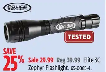 Canadian Tire Police Security Elite 3C Zephyr Flashlight offer