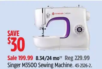 Canadian Tire Singer M3500 Sewing Machine offer