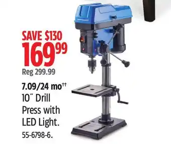 Canadian Tire Mastercraft 10˝ Drill Press with LED Light offer