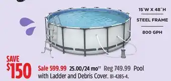 Canadian Tire HydroForce Pool with Ladder and Debris Cover offer