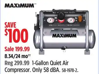 Canadian Tire MAXIMUM 1-Gallon Quiet Air Compressor offer
