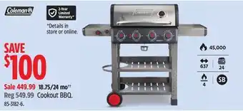 Canadian Tire Coleman Cookout BBQ offer