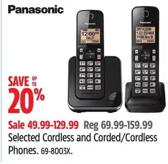 Canadian Tire Panasonic Selected Cordless and Corded/Cordless Phones offer