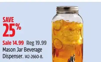 Canadian Tire Mason Jar Beverage Dispenser offer