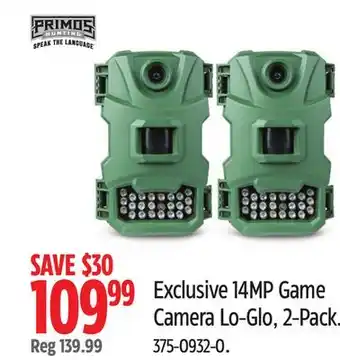Canadian Tire Primos Exclusive 14MP Game Camera Lo-Glo, 2-Pack offer