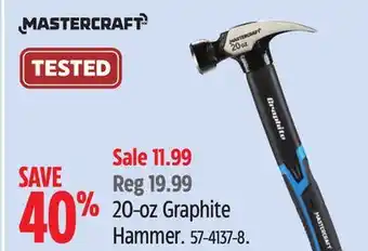 Canadian Tire Mastercraft 20-oz Graphite Hammer offer