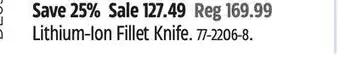 Canadian Tire Rapala Lithium-Ion Fillet Knife offer