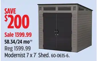 Canadian Tire Suncast Modernist 7 x 7' Shed offer